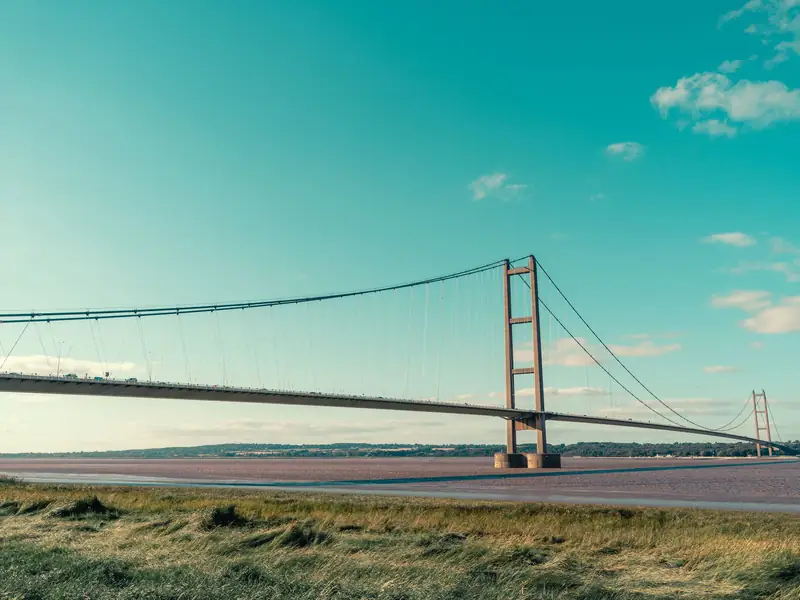 The Humber Bridge over the Humber estuary