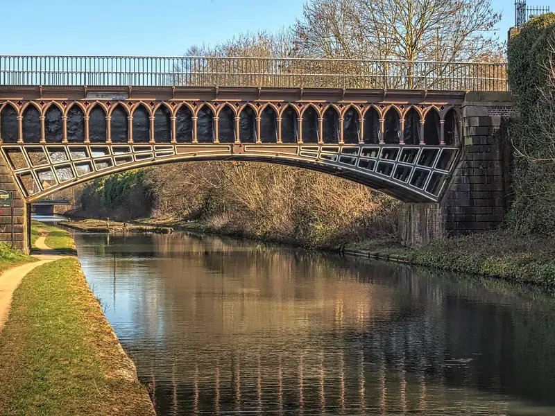 The Engine Arm aqueduct over the canal at Smethwick, near West Bromwich